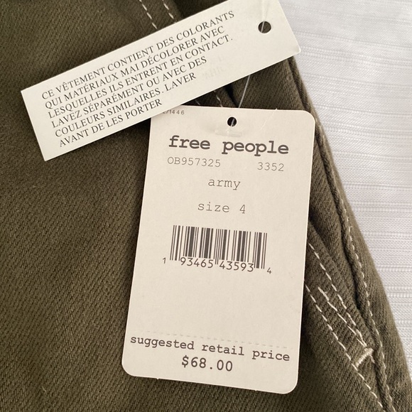 Free People Army Green High Waist Belted Mini Skirt NWT - Picture 9 of 11